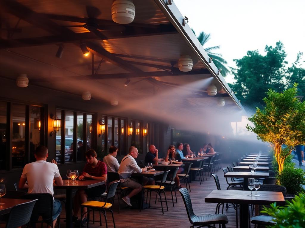 Chlazení terasy – Restaurace, Brno